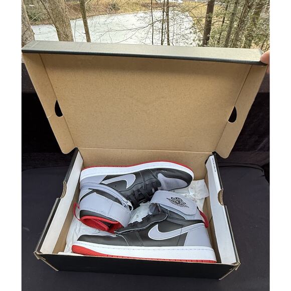 Nike Air Jordan 1 High FlyEase Black Cement Grey CQ3835 Mens Size 10 Mint! Used main image 9